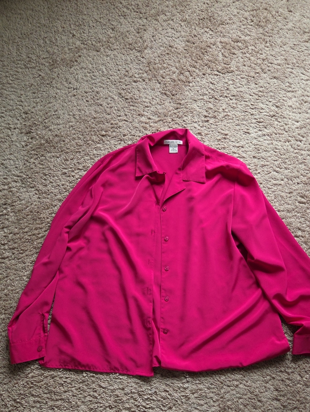 Notations Fuchsia Button-Up Blouse